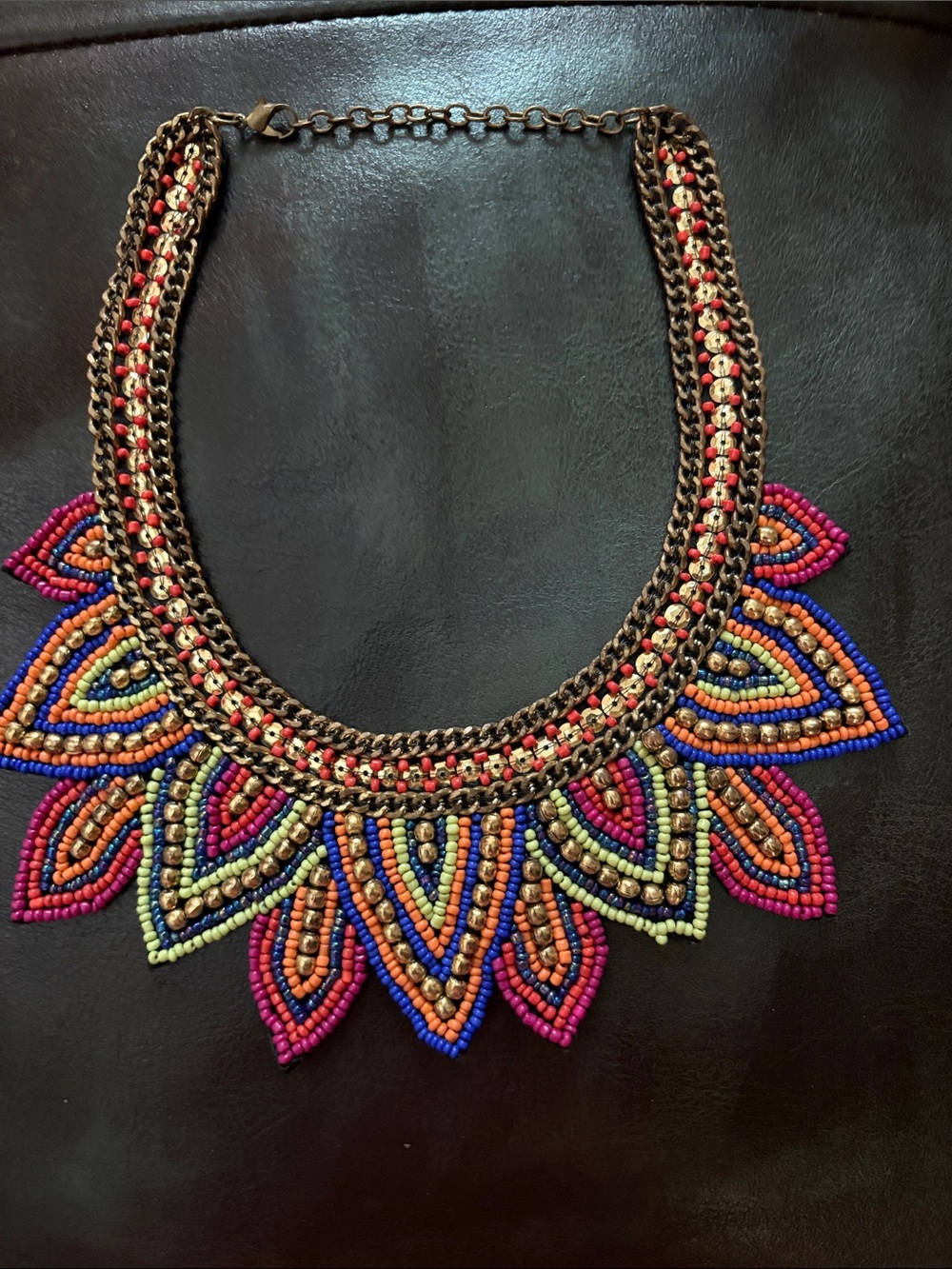 Boho Multicolor Beaded Statement Necklace